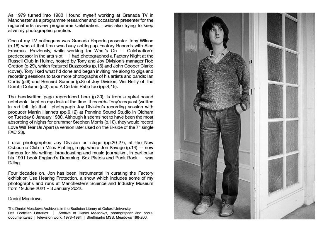 Daniel Meadows— Factory Records 1979–1980